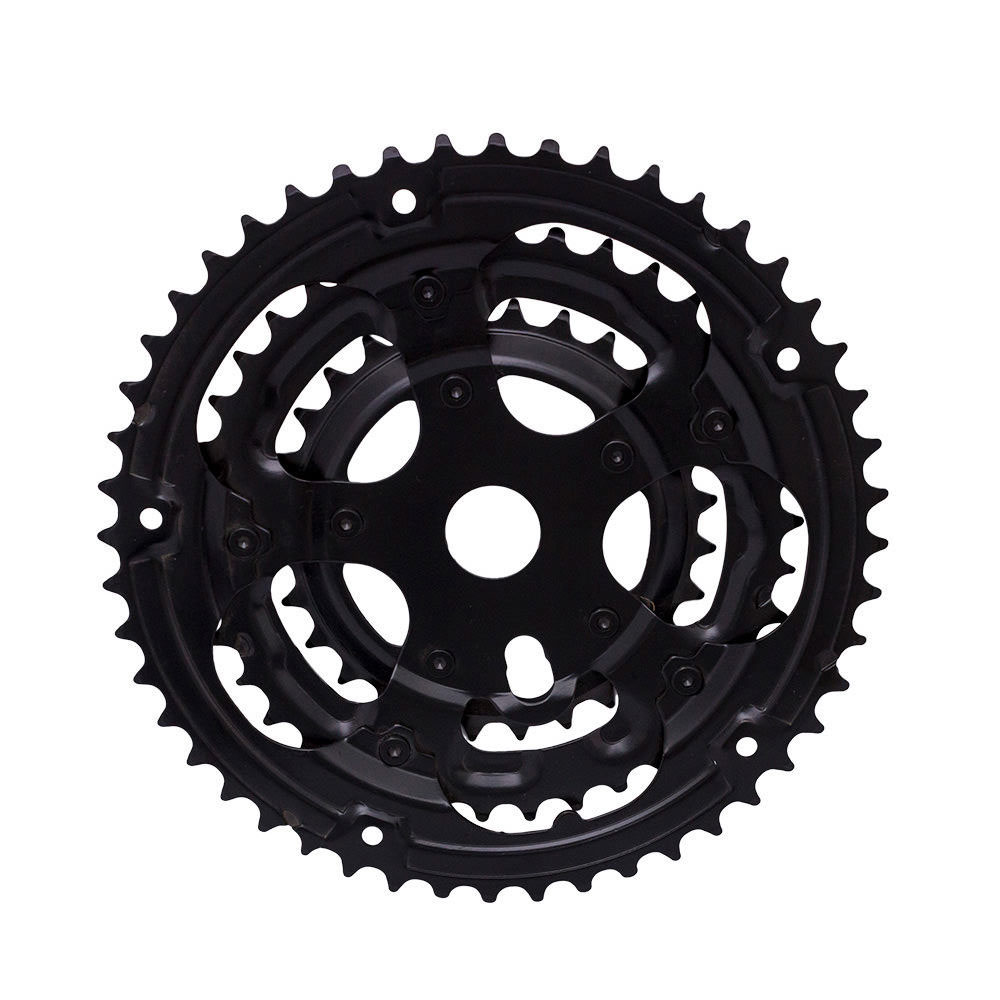 Roda dentada tripla 28/38/48 rebitada preta