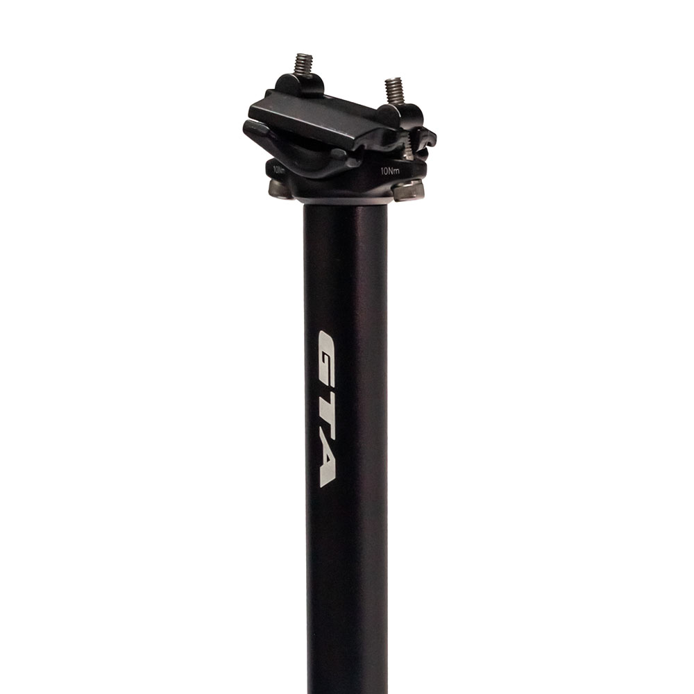 Canote de selim alumínio 2d forjado com micro ajuste 27.2 x 400mm peça única preto