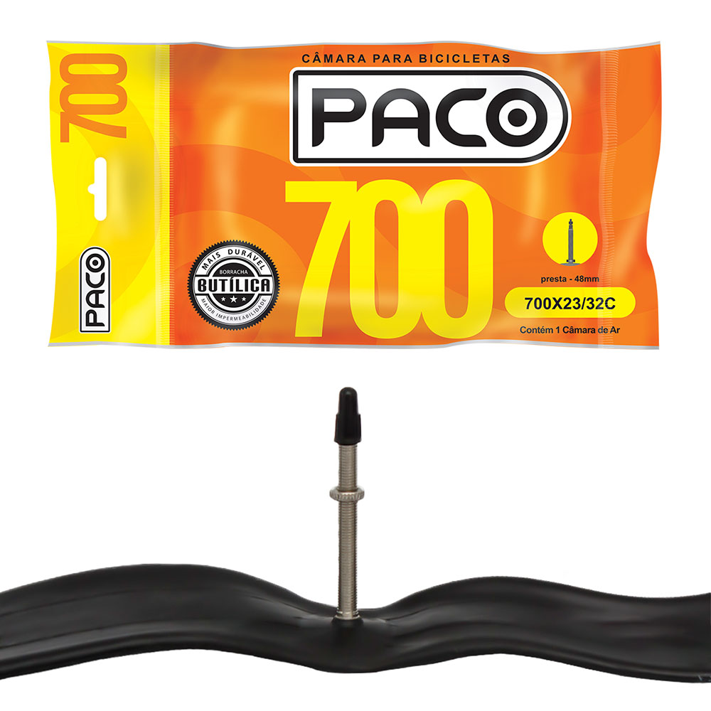 Câmara aro 700x23/32c butilica  presta 48mm