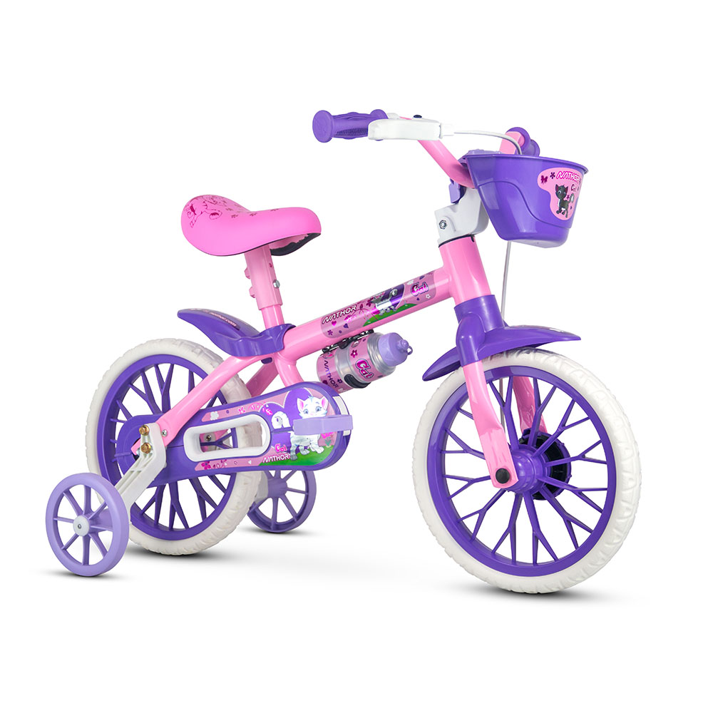 Bicicleta infantil aro 12 nathor cat com selim em pu