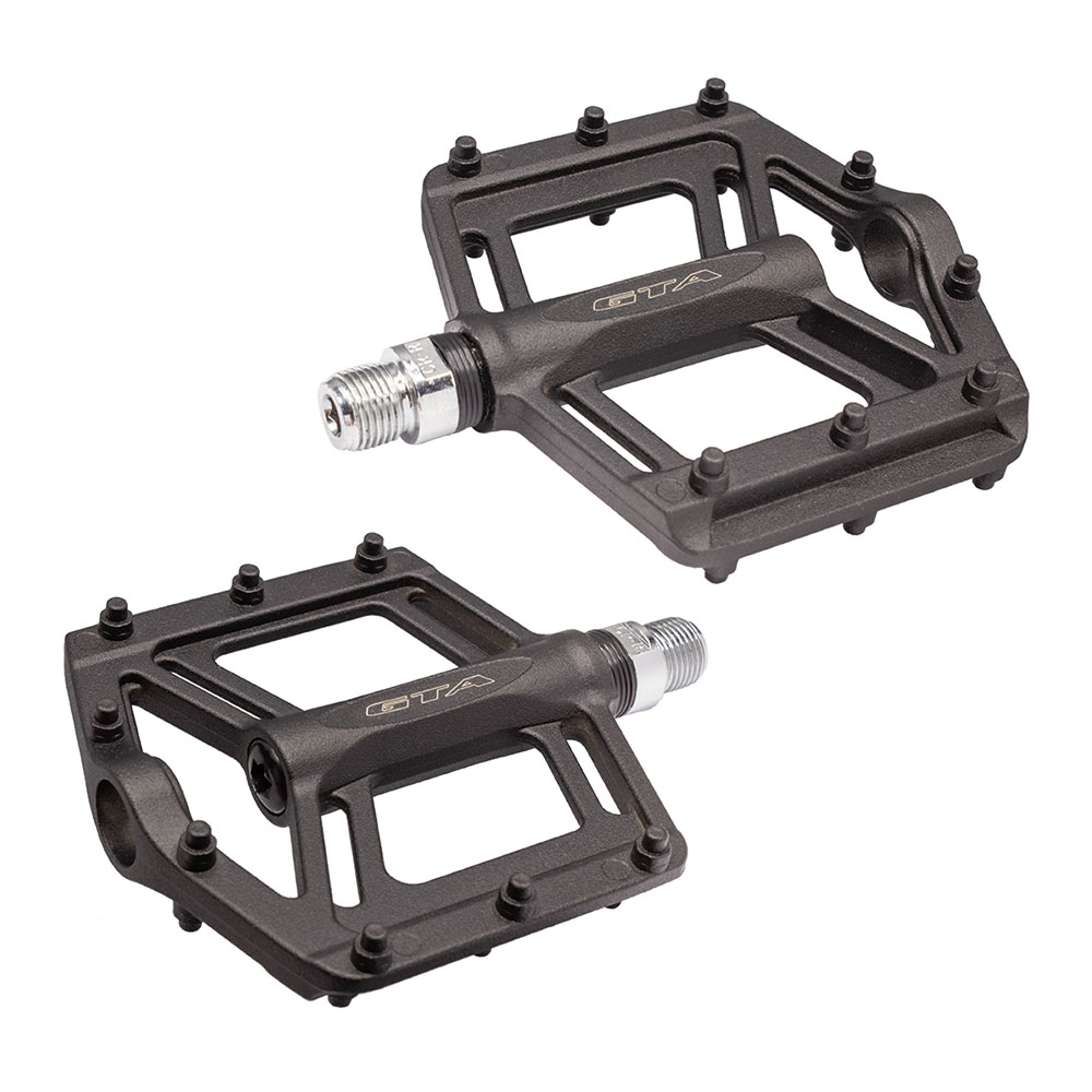Pedal 9/16 plataforma alumínio preto com eixo em cromoly com bucha du e rolamento selado
