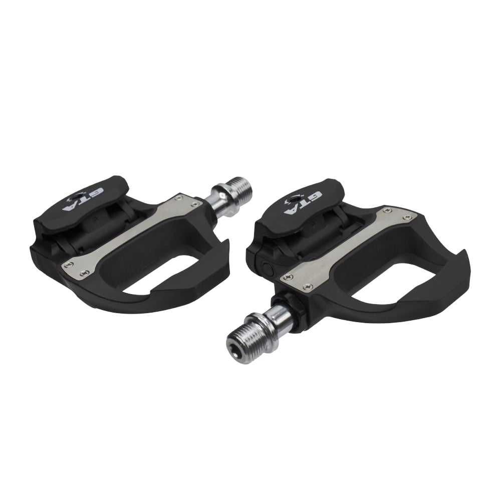 Pedal clip road nylon rolamentado eixo crmo com tacos padrão spd sl