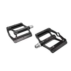 Pedal 9/16 colorido plataforma alumínio preto com eixo em cromoly com rolamentos selados e pinos removíveis