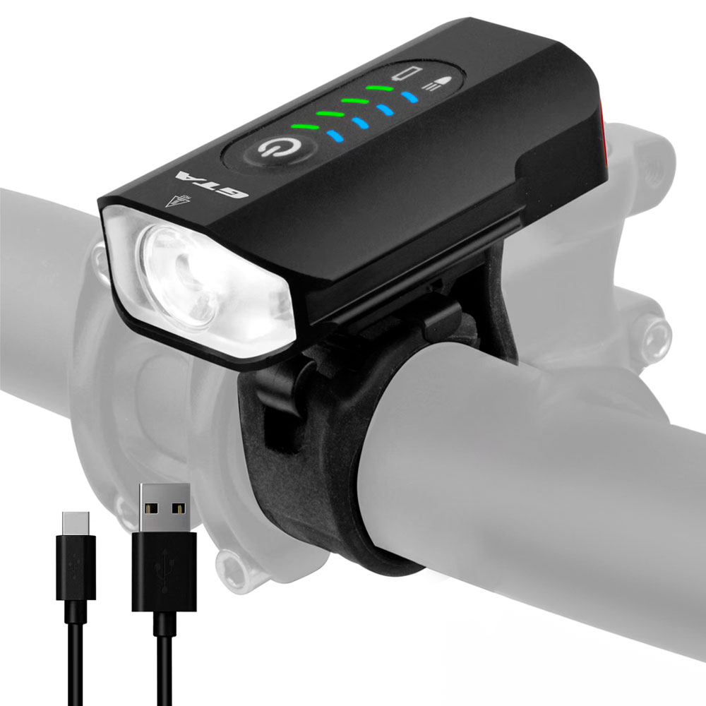Farol com sinalizador traseiro led cree xpg3 600 lumens recarregavel usb 1200 mah com suporte para capacete
