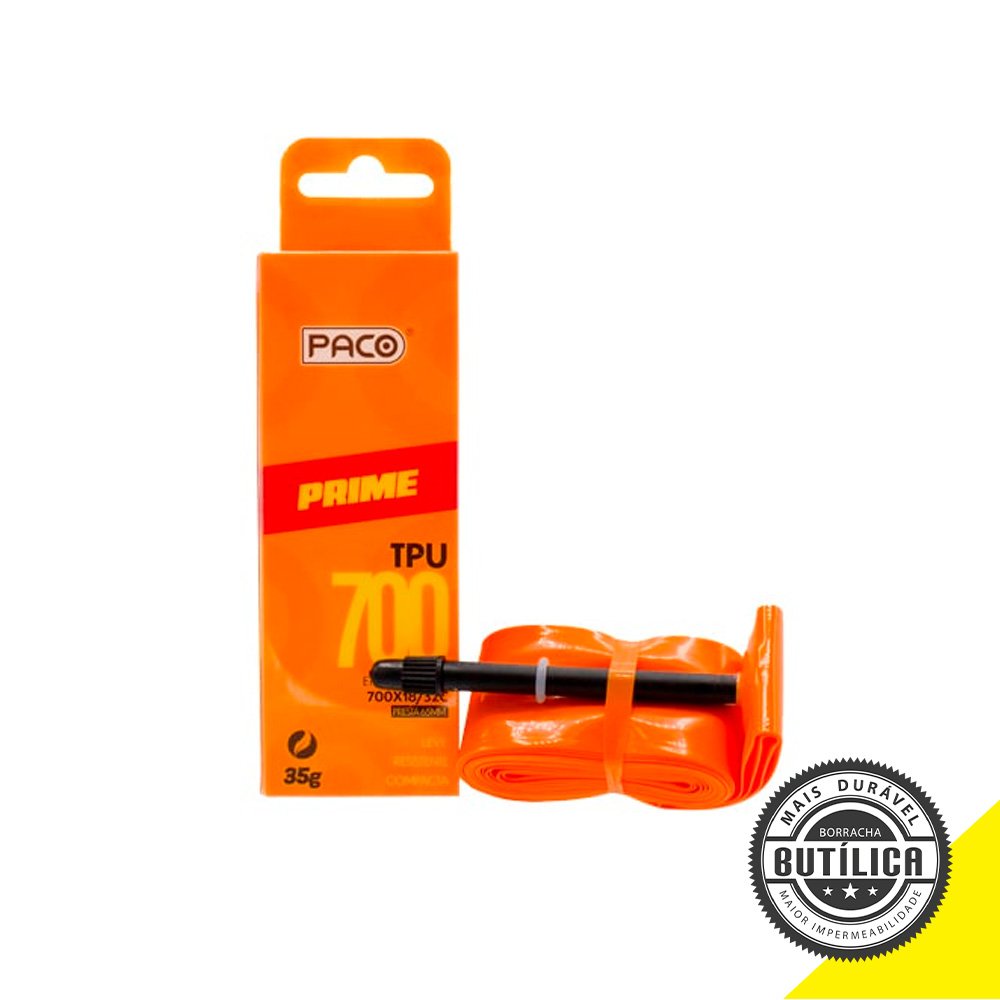 Câmara aro 700x18/32c tpu válvula presta 65mm