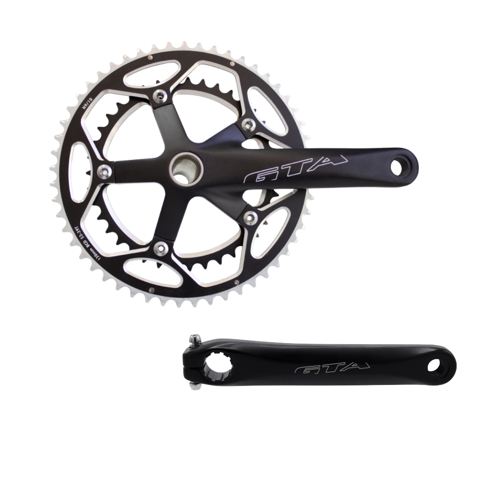 Pedivela duplo gravel integrado com braço 175mm em alumínio e coroa 39/53 dentes