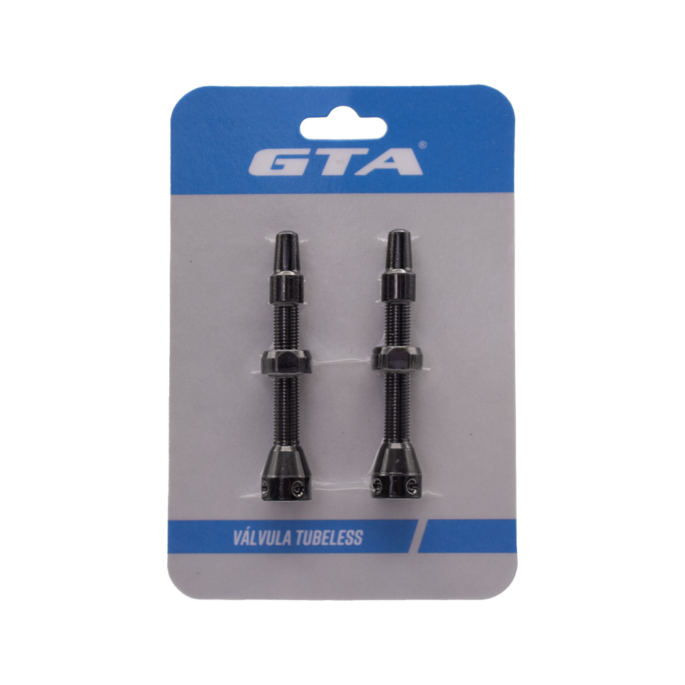 Par de válvula tubeless 48mm em alumínio cor preta