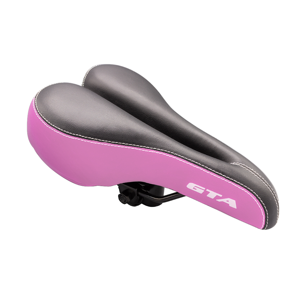Selim mtb vazado costurado cor preto/rosa