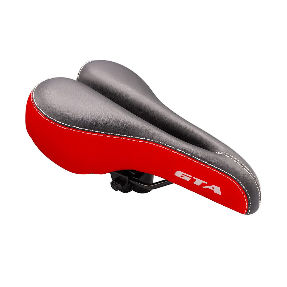 Selim mtb vazado costurado cor preto/vermelho