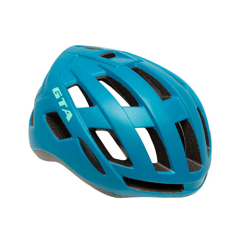 Capacete inmold mtb rider 5458 20 furos azul com sinalizador