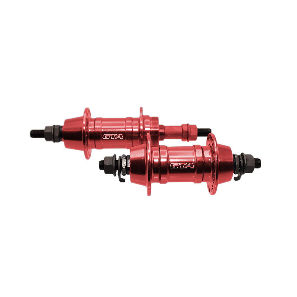 Cubo aluminio par colorido vermelho com rolamento e espaçador 36 furos para freio vbrake 