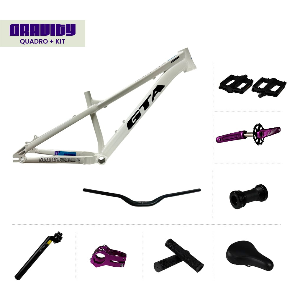 Quadro 26 freeride gravity branco + kit