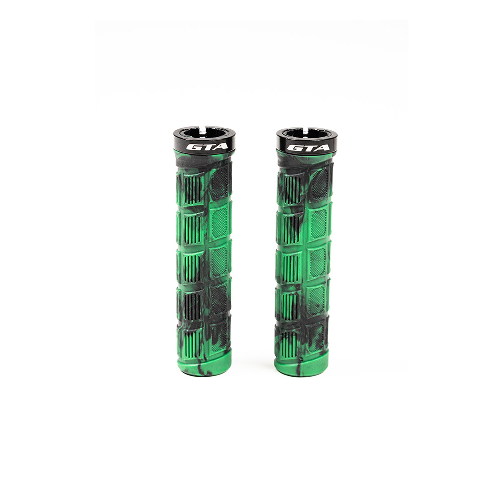 Manoplas 135mm preto e verde com trava par
