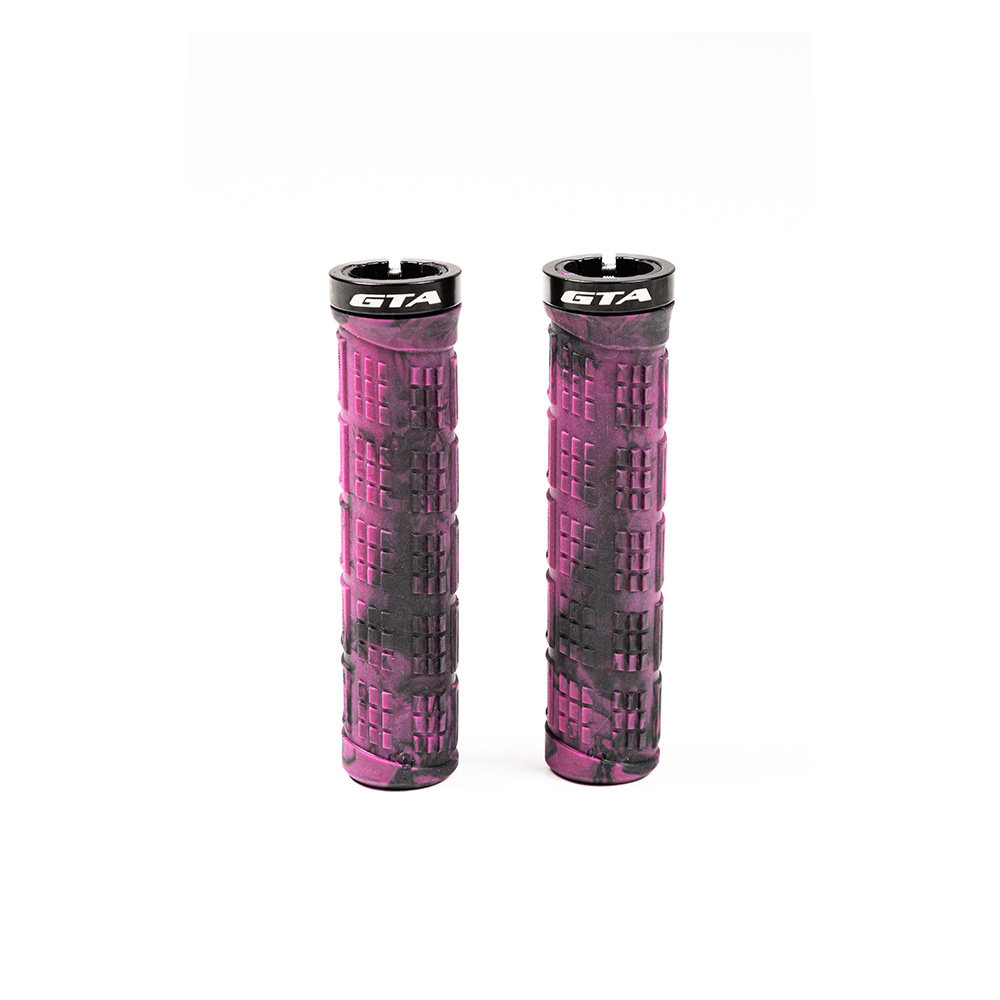 Manoplas 135mm preto e rosa com trava par