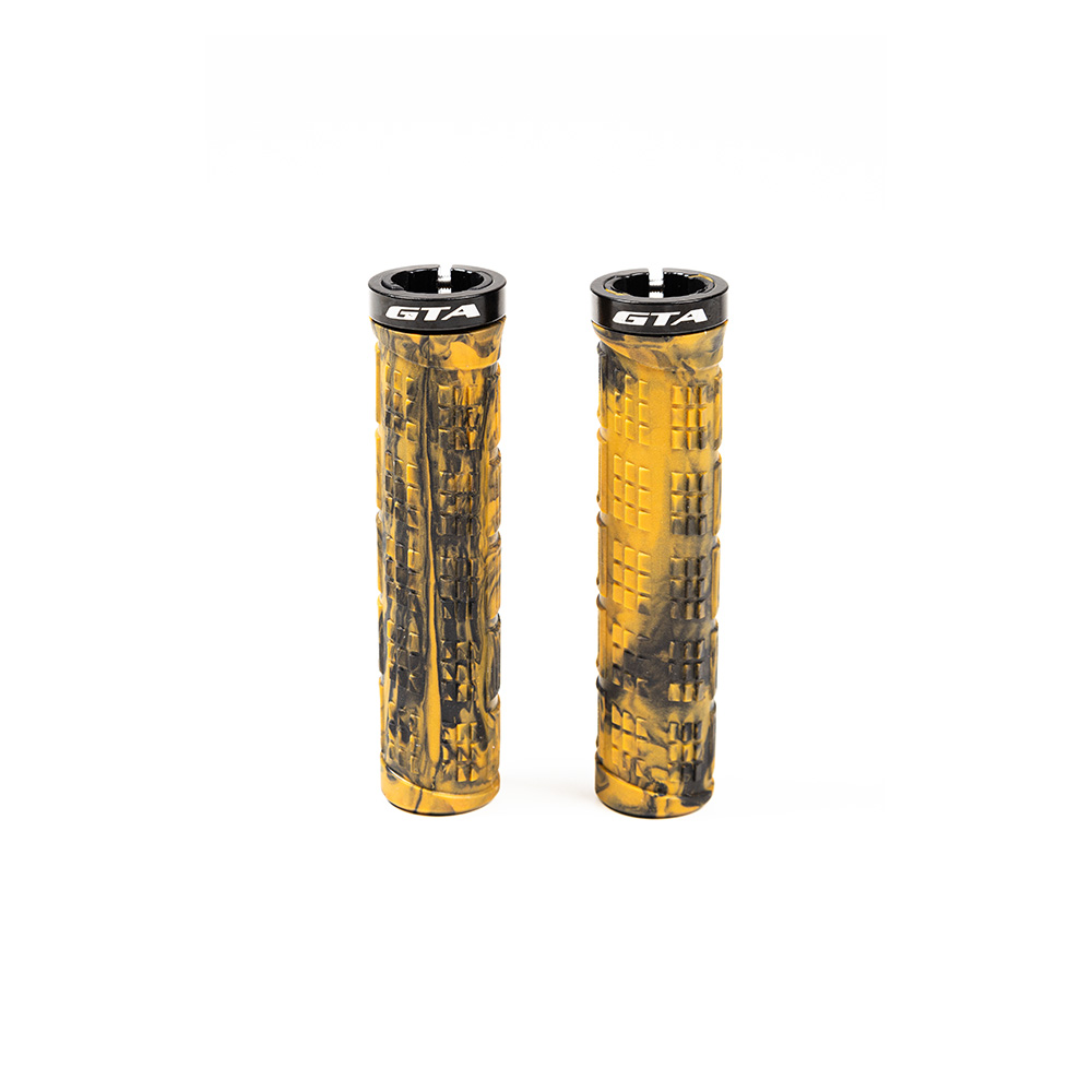 Manoplas 135mm preto e amarelo com trava par