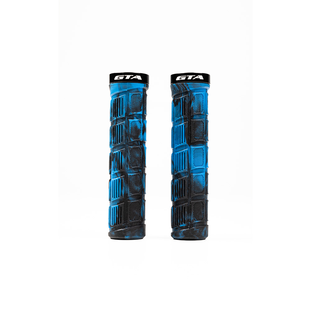 Manoplas 135mm preto e azul com trava par