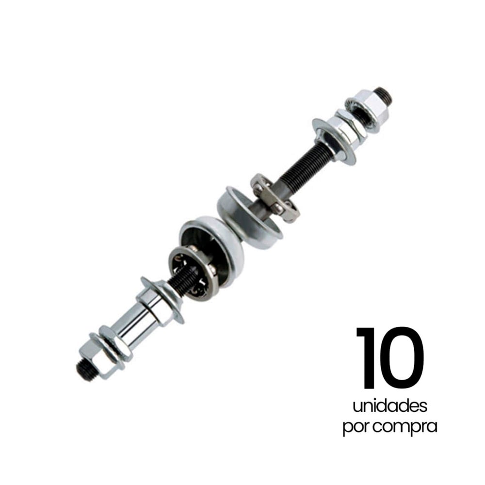 Eixos traseiro 3/8x175 preto c/ caixa e colar c/espaçador <b>(pacote com 10unidades)</b>