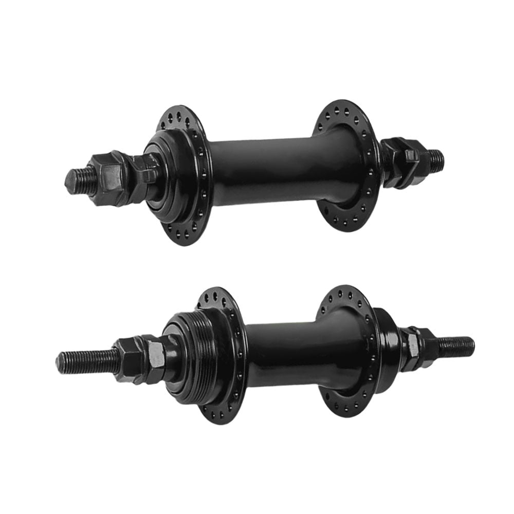 Cubo aço dianteiro e traseiro preto com eixo 3/8x165mm mono 36 furos