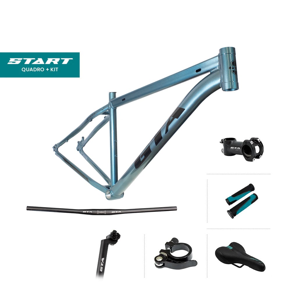 Quadro 29 alumínio gta start tamanho 15.5 verde com cabeamento interno  acompanha kit