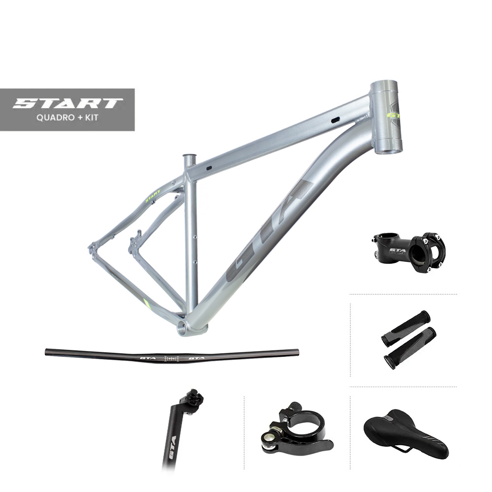 Quadro 29 alumínio gta start tamanho 17 cinza com cabeamento interno  acompanha kit