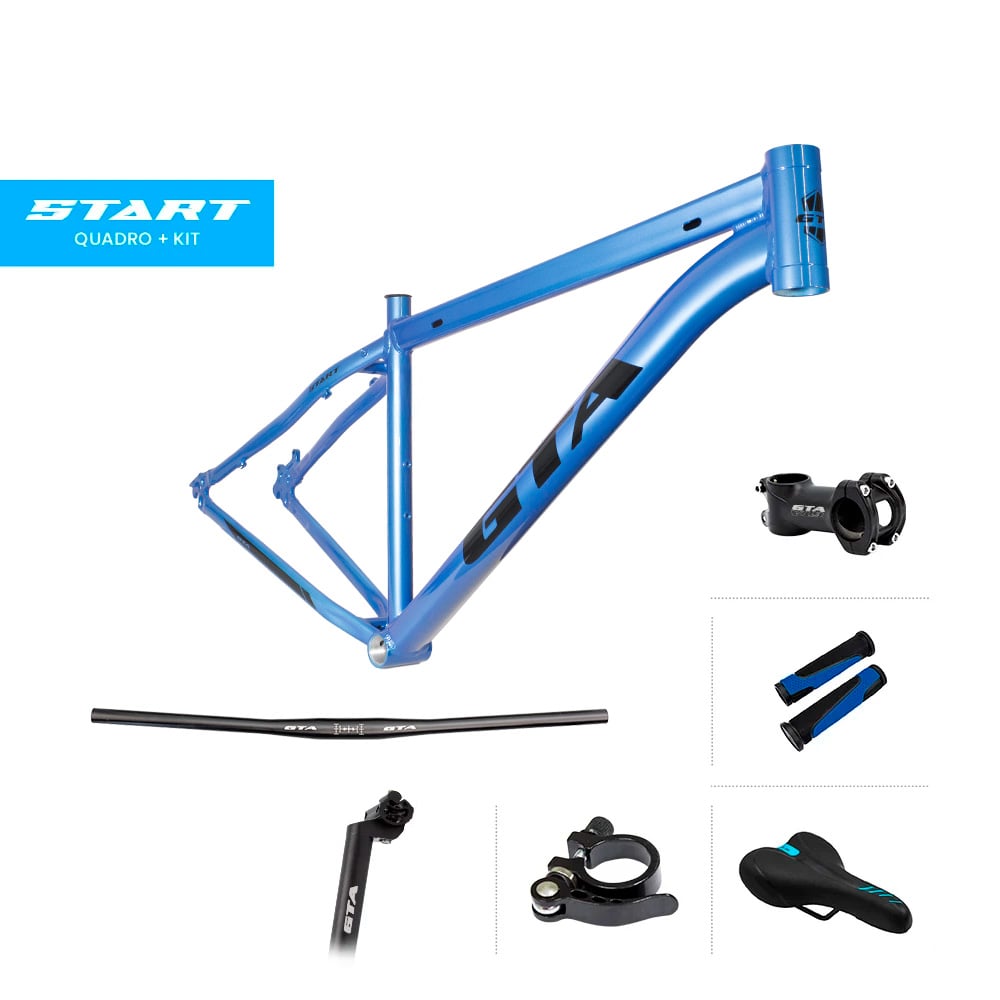 Quadro 29 alumínio gta start tamanho 17 azul com cabeamento interno  acompanha kit