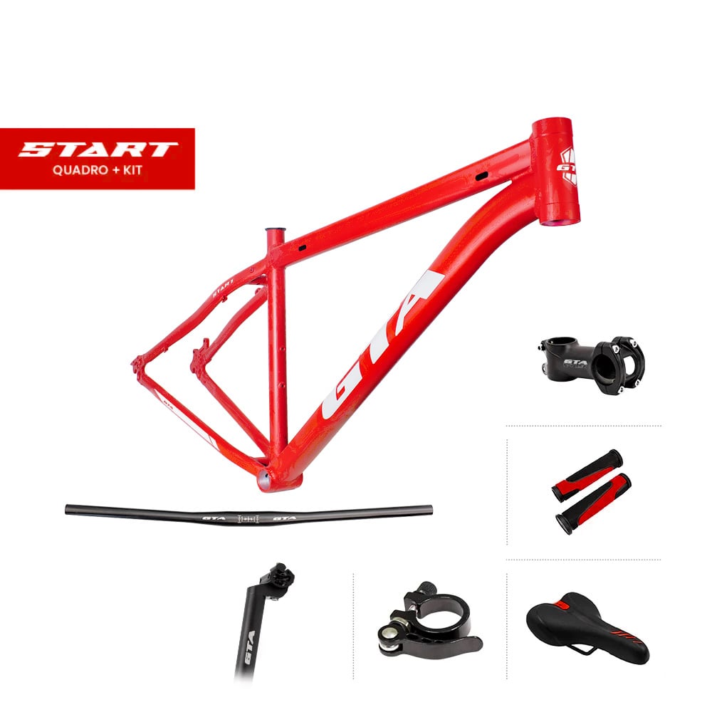 Quadro 29 alumínio gta start tamanho 19 vermelho com cabeamento interno  acompanha kit