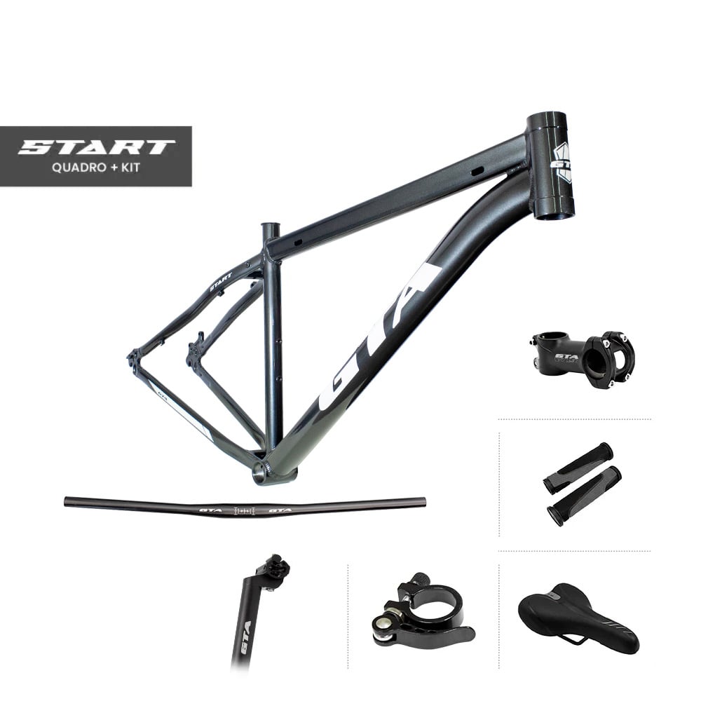 Quadro 29 alumínio gta start tamanho 21 grafite com cabeamento interno  acompanha kit