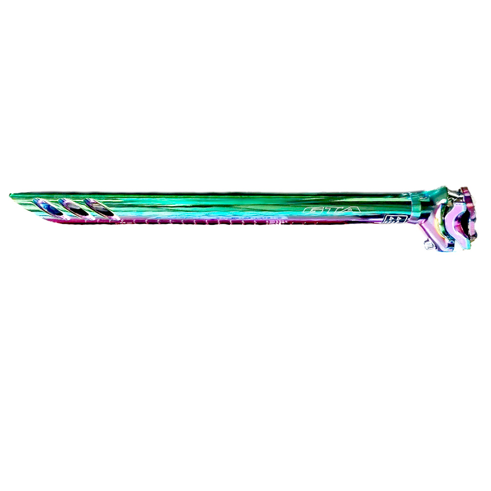 Canote de selim alumínio 2d forjado 27.2 x 350mm peça única cor camaleão