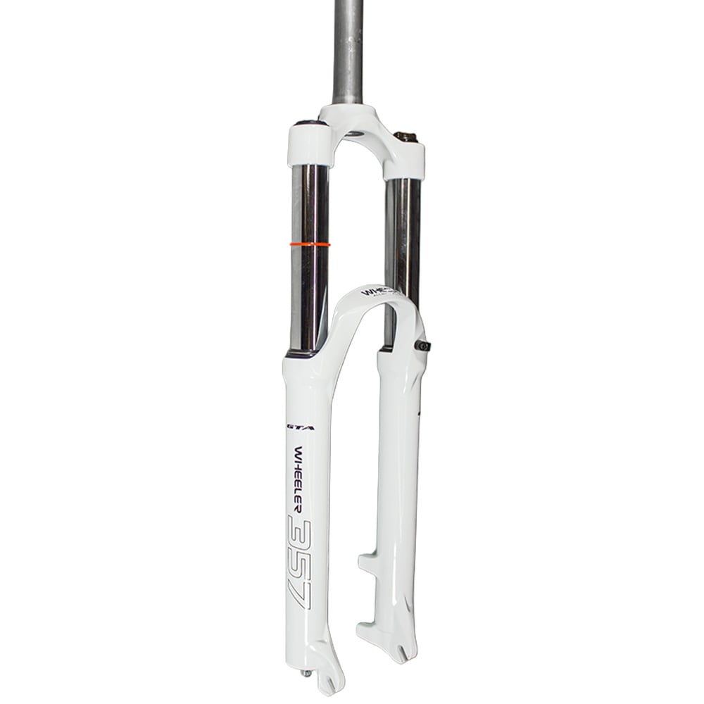 Suspensão 26 alumínio canela grossa 42mm aheadset 28.6mm com curso de 150mm  modelo wheeler cor branco
