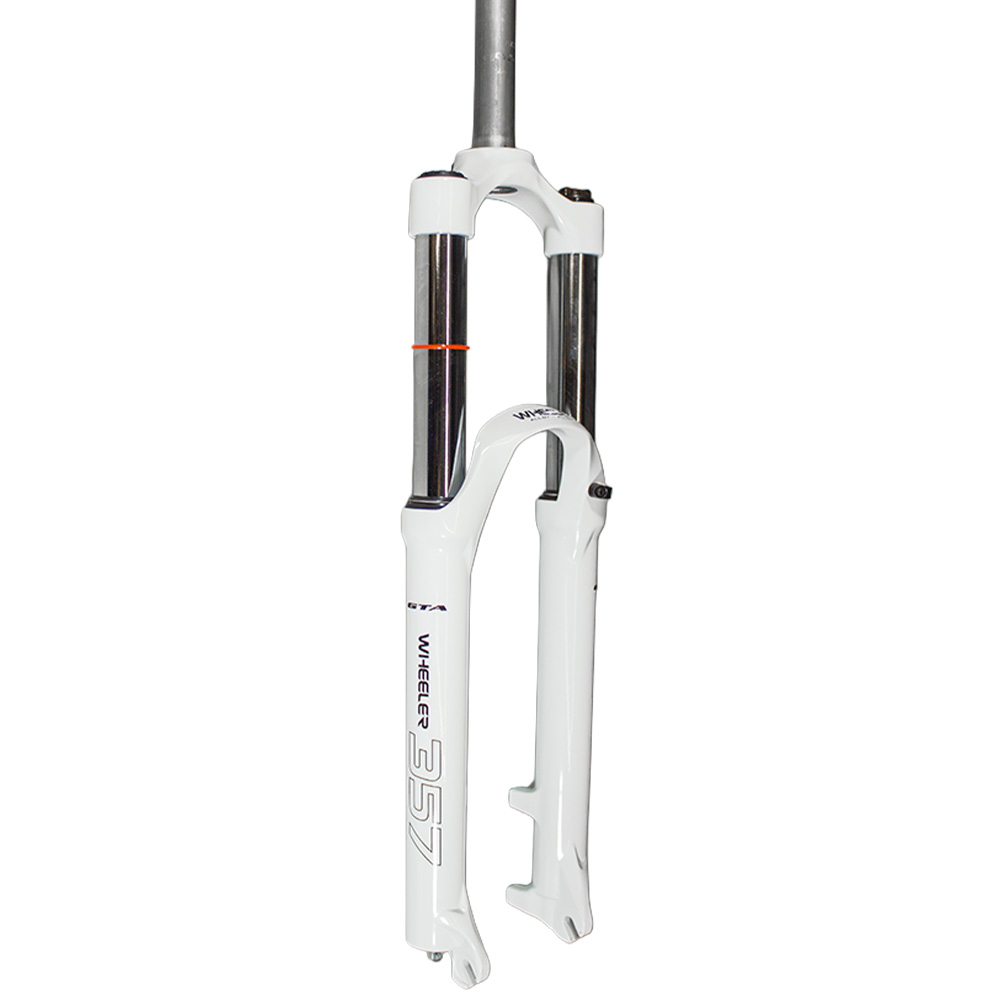 Suspensão 26 alumínio canela grossa 42mm aheadset 28.6mm com curso de 150mm  modelo wheeler cor branco