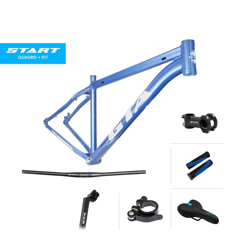 Quadro 29 alumínio gta start tamanho 15.5 azul com cabeamento interno  acompanha kit