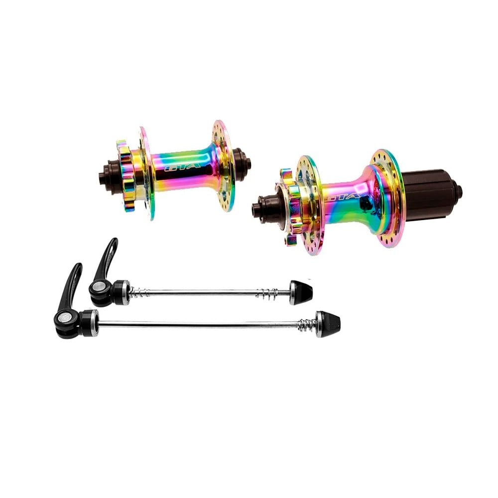 Cubo barulhento aluminio par com rolamento camaleão para cassetes de 8 a 12 velocidades com blocagem  freehub 6 paws