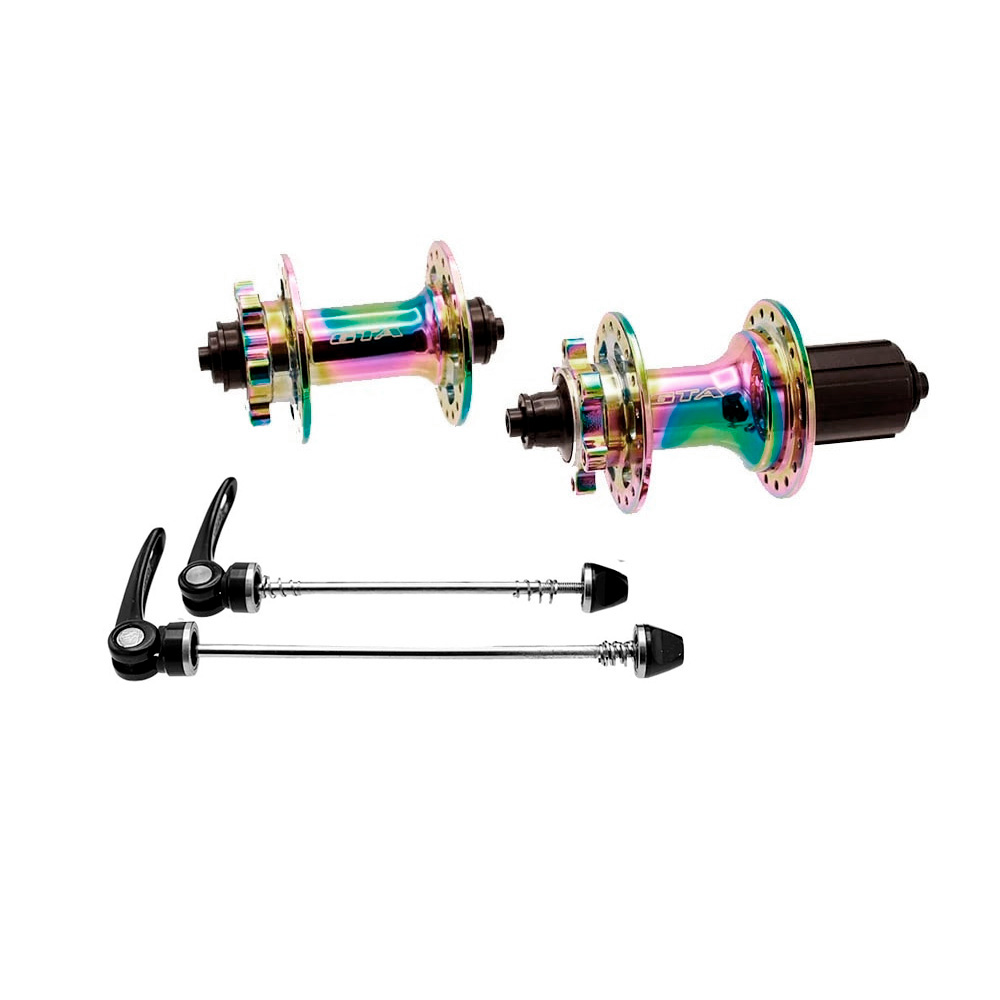 Cubo barulhento aluminio par com rolamento camaleão para cassetes de 8 a 12 velocidades com blocagem  freehub 6 paws