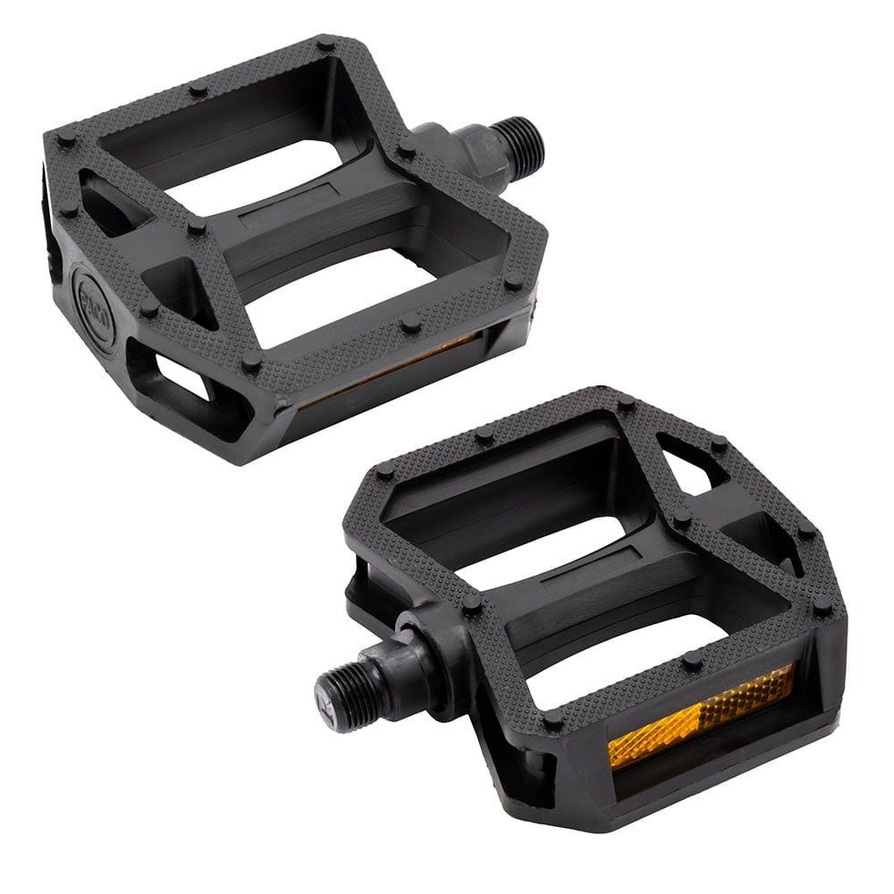 Pedal 9/16 plataforma nylon preto sem esfera