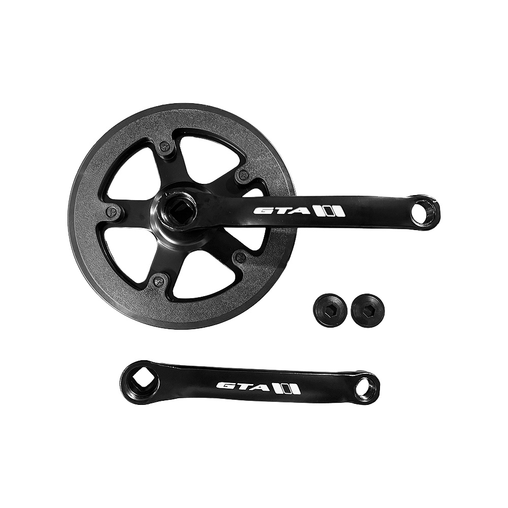 Pedivela single com <b>braço 152mm</b> em aço e coroa 36 dentes em aço 