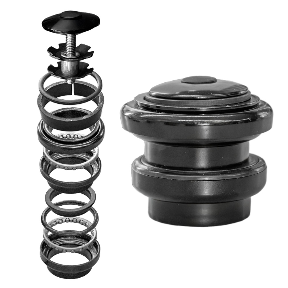 Jogo caixa de direção over 25.4mm aheadset 10 peças preto