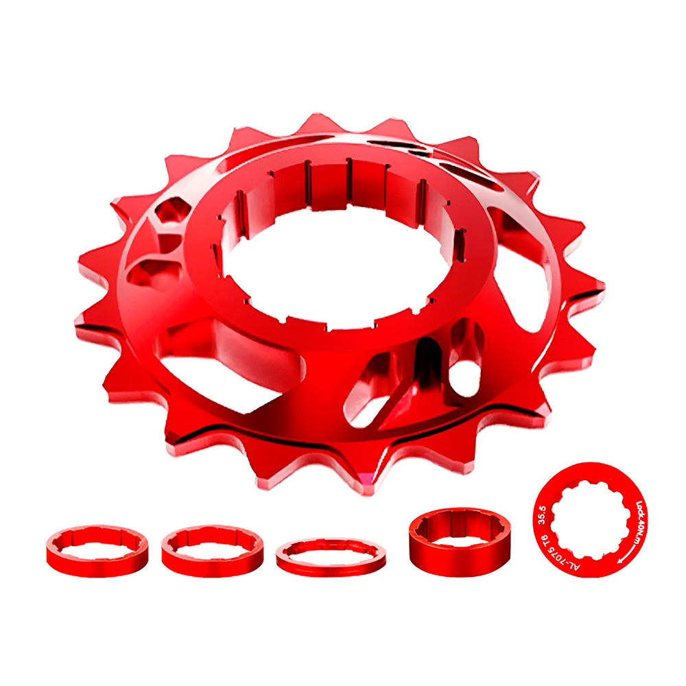 Kit conversor single speed vermelho 18 dentes padrão hg