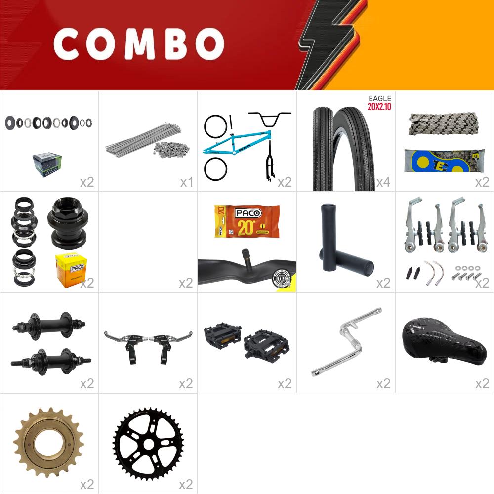           combo bmx 2x gta flip azul/preto - confira os itens