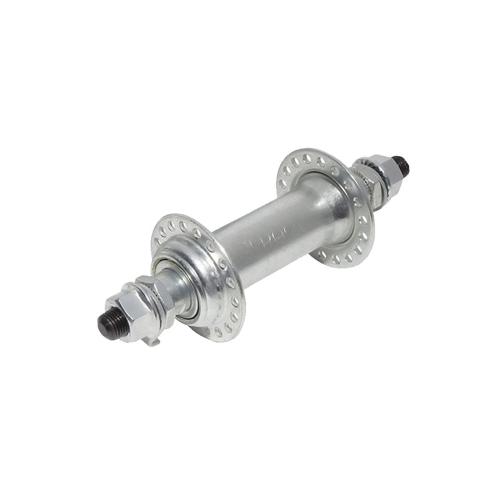 Cubo aço traseiro com esfera cromado com eixo 3/8x165mm mono 36 furos