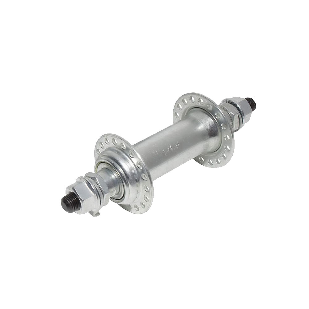 Cubo aço traseiro com esfera cromado com eixo 3/8x180mm com espacador 36furos