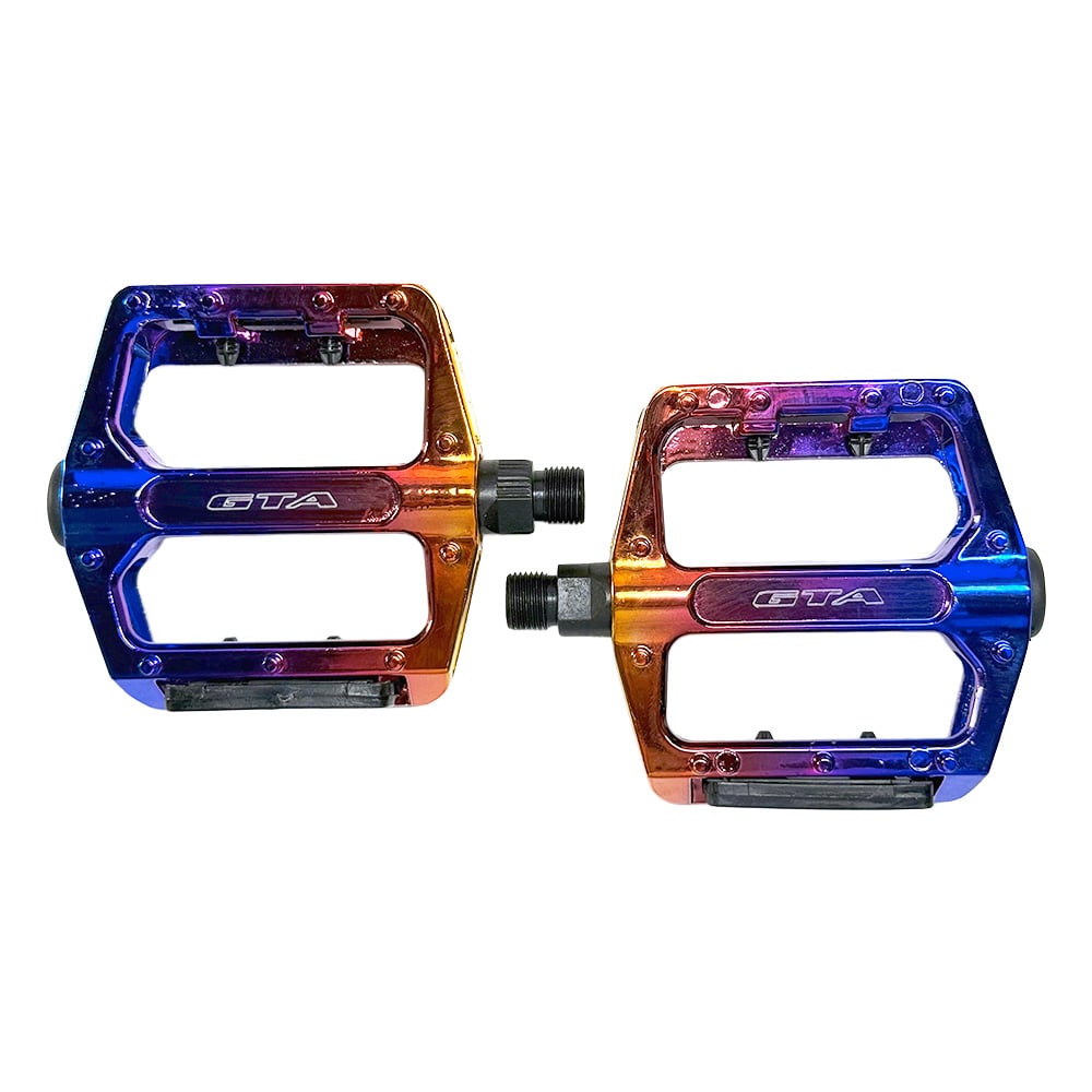 Pedal 9/16 plataforma alumínio camaleão com esfera eixo aço