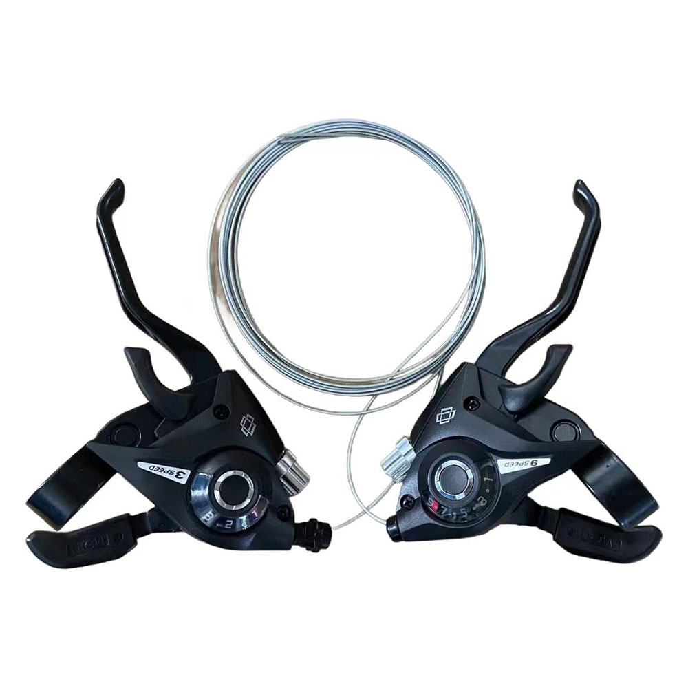 Alavanca de câmbio vfire 27 velocidades, maçaneta em alumínio com cabos e sem conduíte