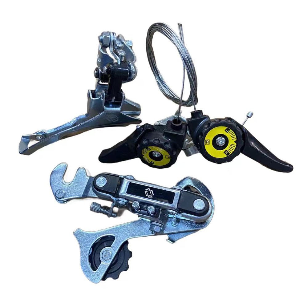 Kit de câmbio 18 velocidades com câmbios zincado e alavanca de câmbio em nylon