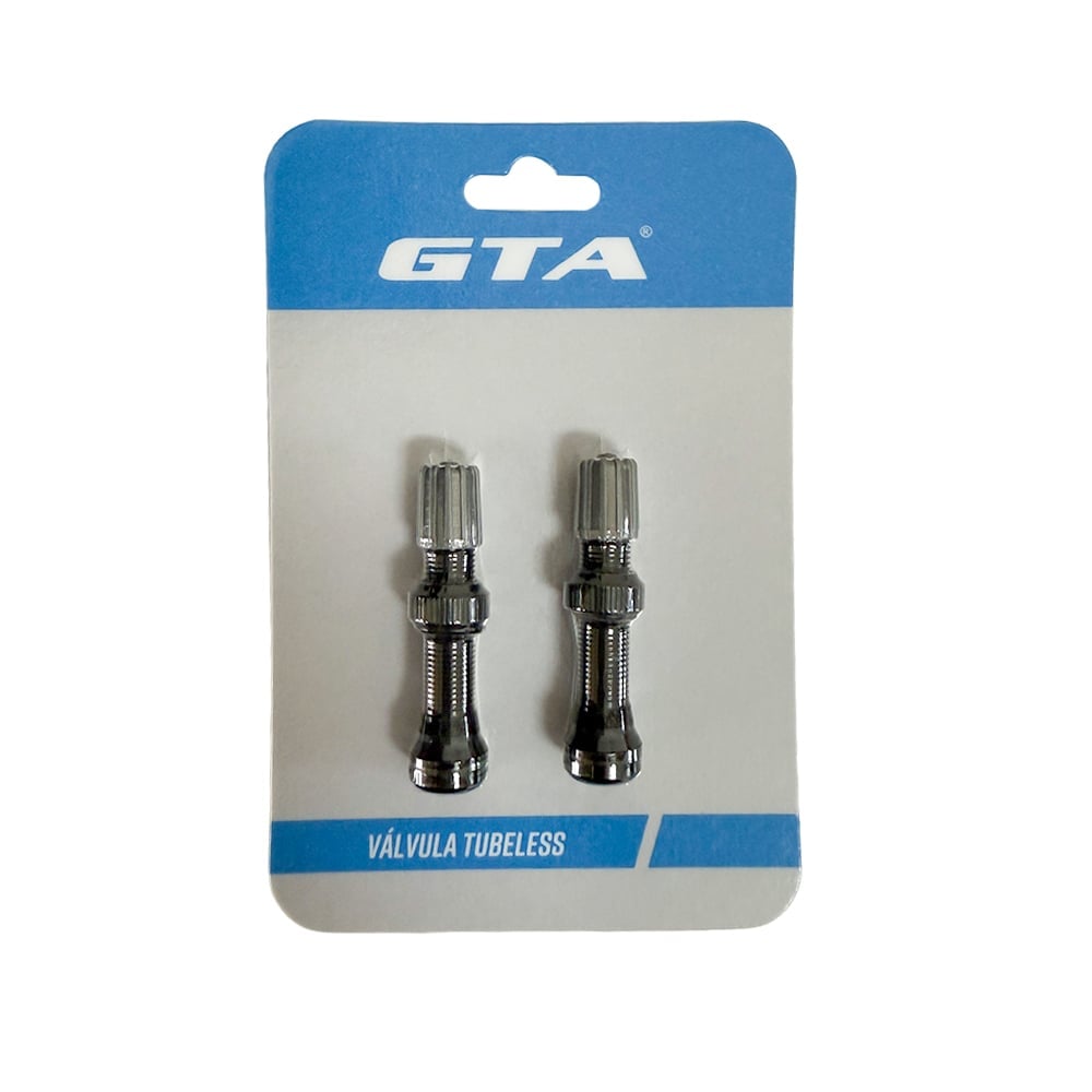 Par de válvula americana tubeless 40mm em alumínio cor preta