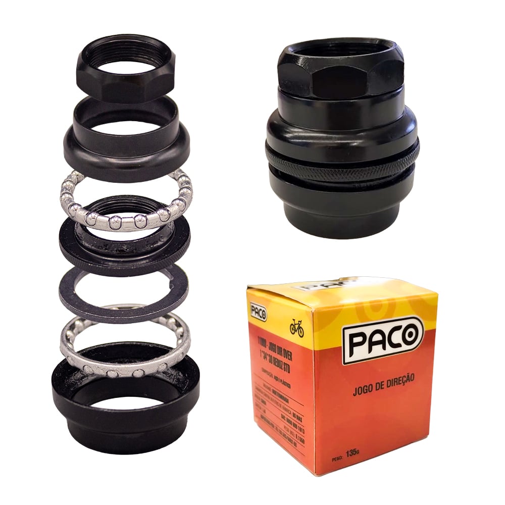 Jogo caixa de direção redutor over para standard 8 peças preto