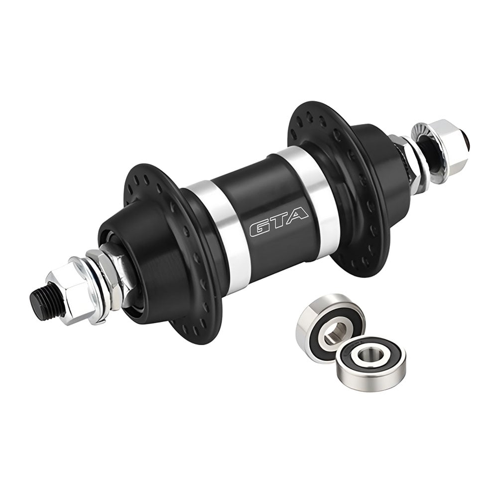 Cubo aluminio traseiro preto com rolamento e espaçador 36 furos para freio vbrake