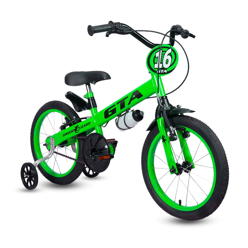 Bicicleta infantil aro 16 gta green lizard  verde/preto