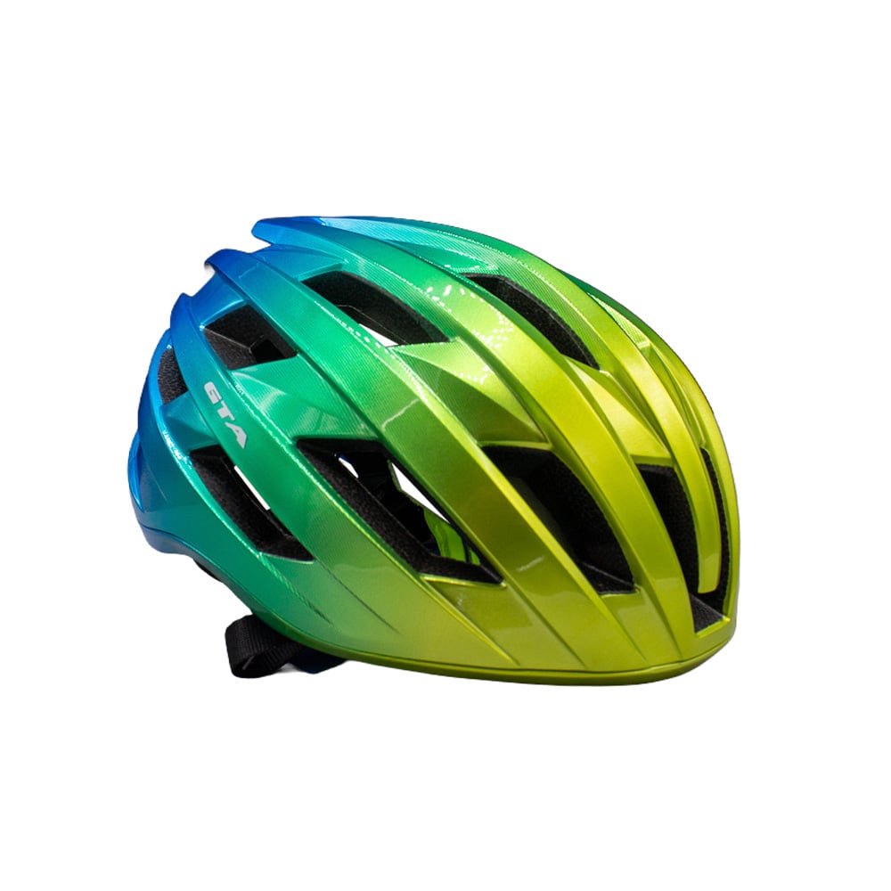 Capacete inmold road z9 58/61 verde/amarelo