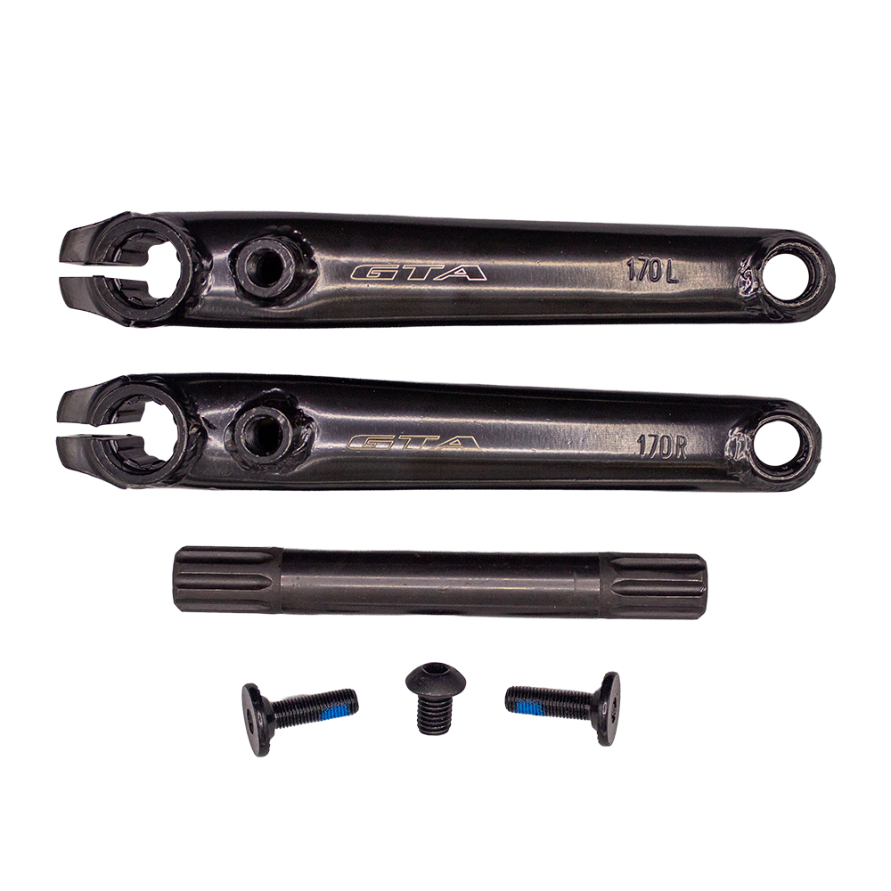 Pedivela bmx 3 peças com braço 170mm rhd/lhd com eixo 8 estrias de 19mm em crmo 4130