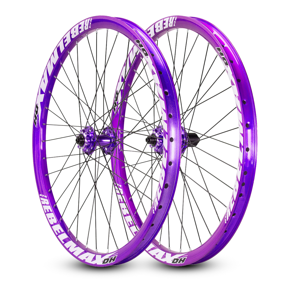 Par de roda 26 freio a disco gta rebelmax roxo com cubo freeride roxo barulhento